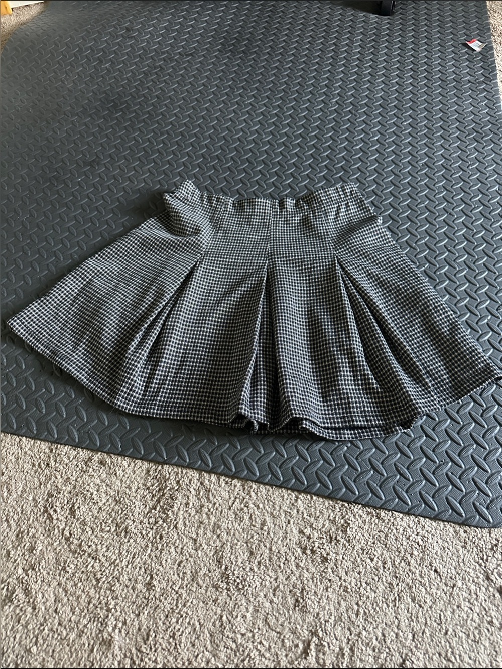 Max Studio Black and White Gingham Circle Skirt